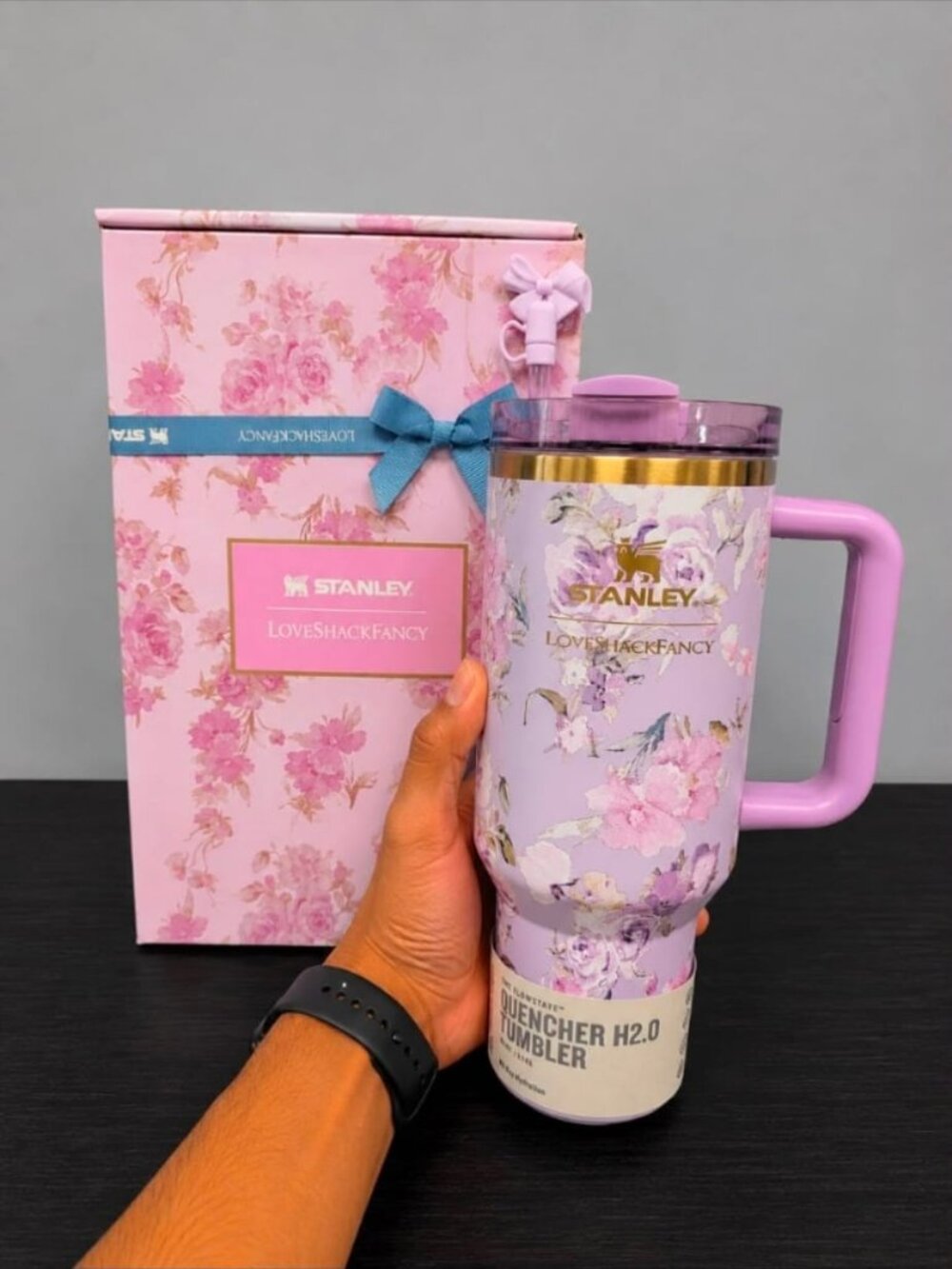 Stanley x LoveShackFancy Floral Quencher H2.0 Tumbler with Handle – Pink